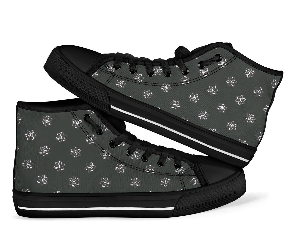Science Atom Pattern Print Men Women's High Top Shoes-grizzshop