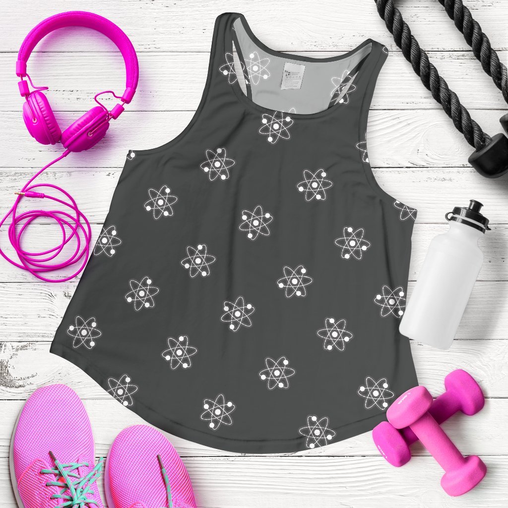 Science Atom Pattern Print Women's Racerback Tank Tops-grizzshop