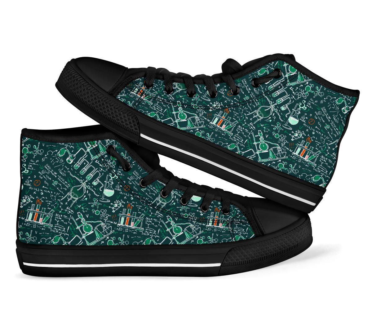 Science Chemistry Pattern Print Men Women's High Top Shoes-grizzshop