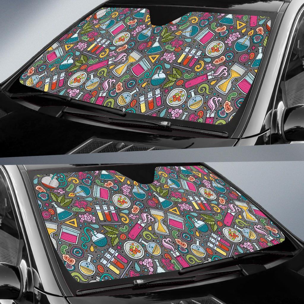 Science Chemistry Print Pattern Car Sun Shade-grizzshop