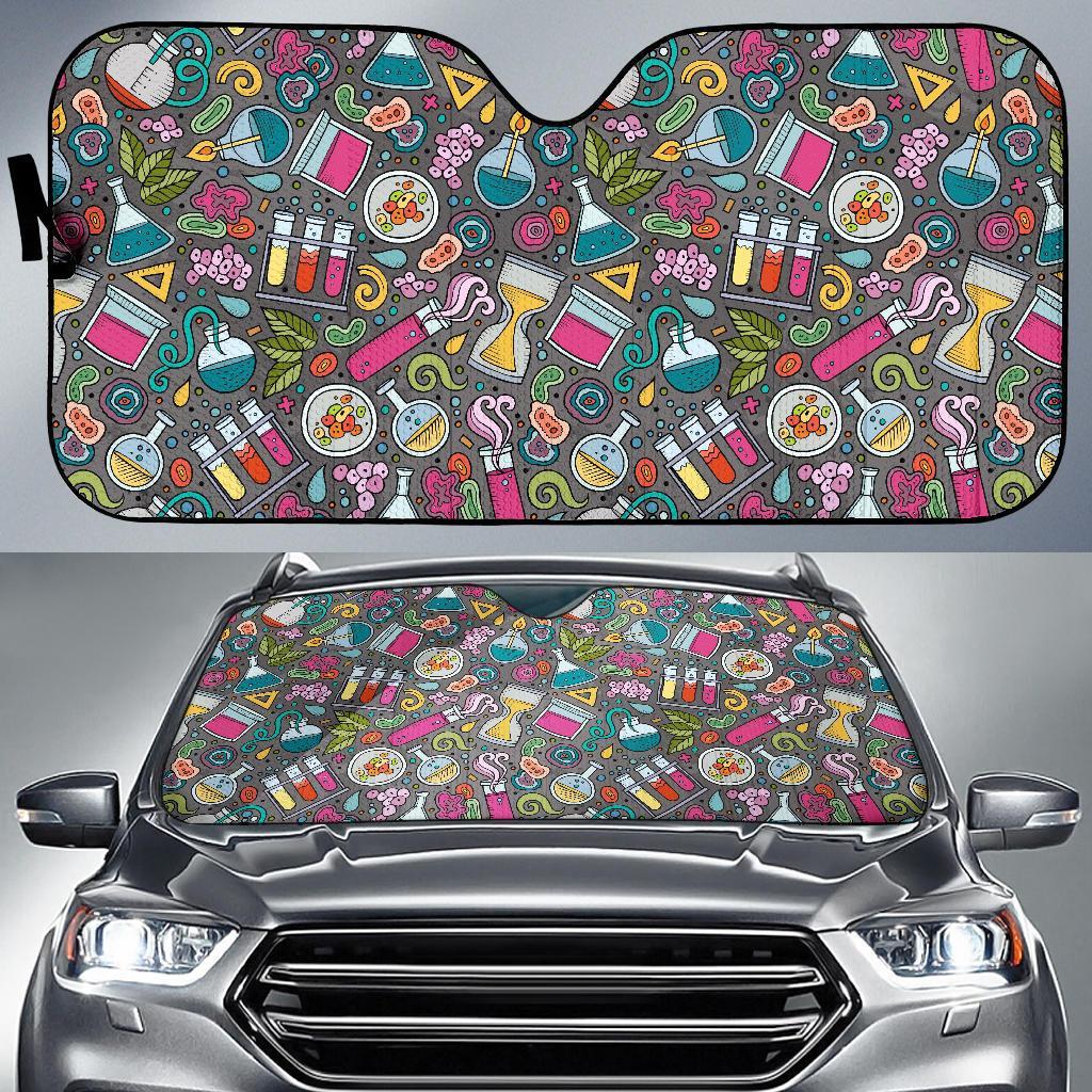 Science Chemistry Print Pattern Car Sun Shade-grizzshop