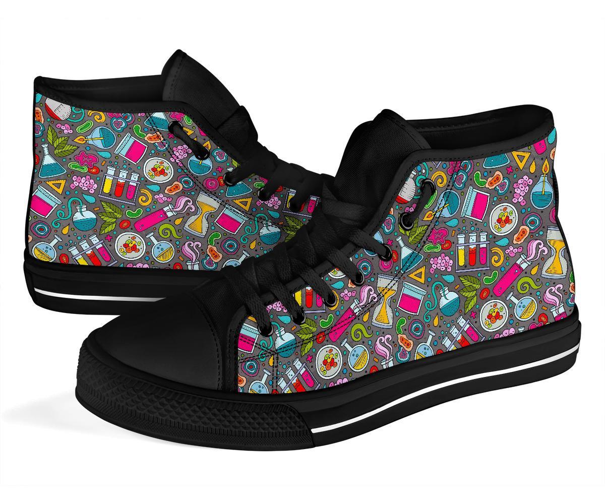 Science Chemistry Print Pattern Men Women's High Top Shoes-grizzshop