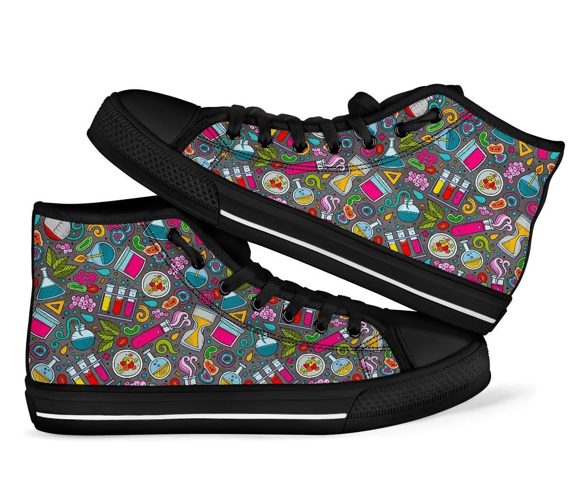 Science Chemistry Print Pattern Men Women's High Top Shoes-grizzshop