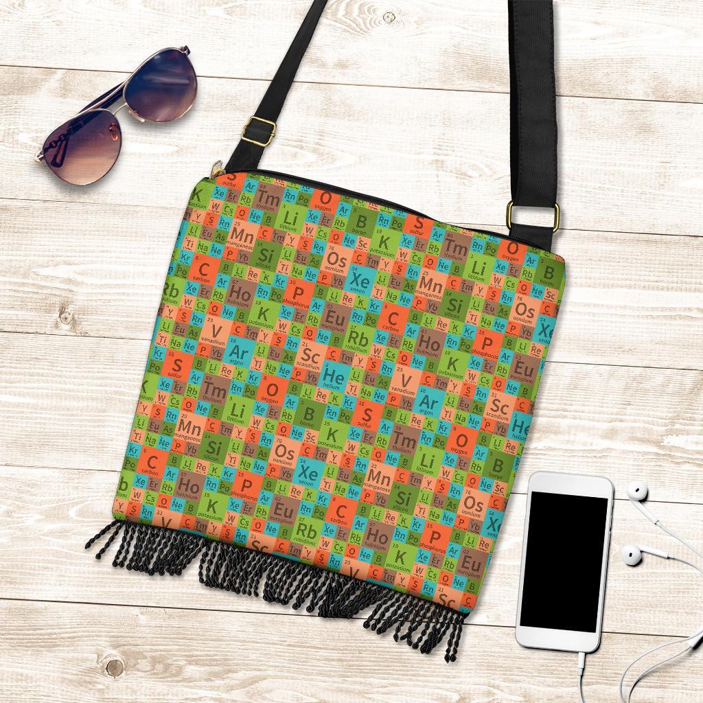 Science Periodic Table Pattern Print Crossbody Bags-grizzshop