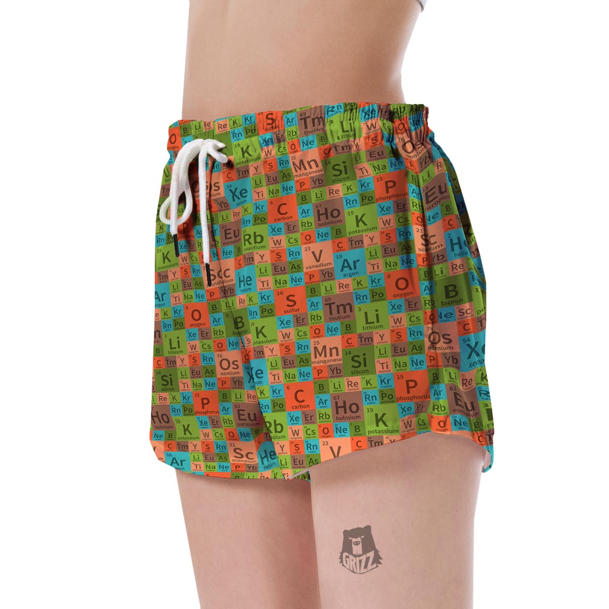 Science Periodic Table Pattern Print Women's Shorts-grizzshop