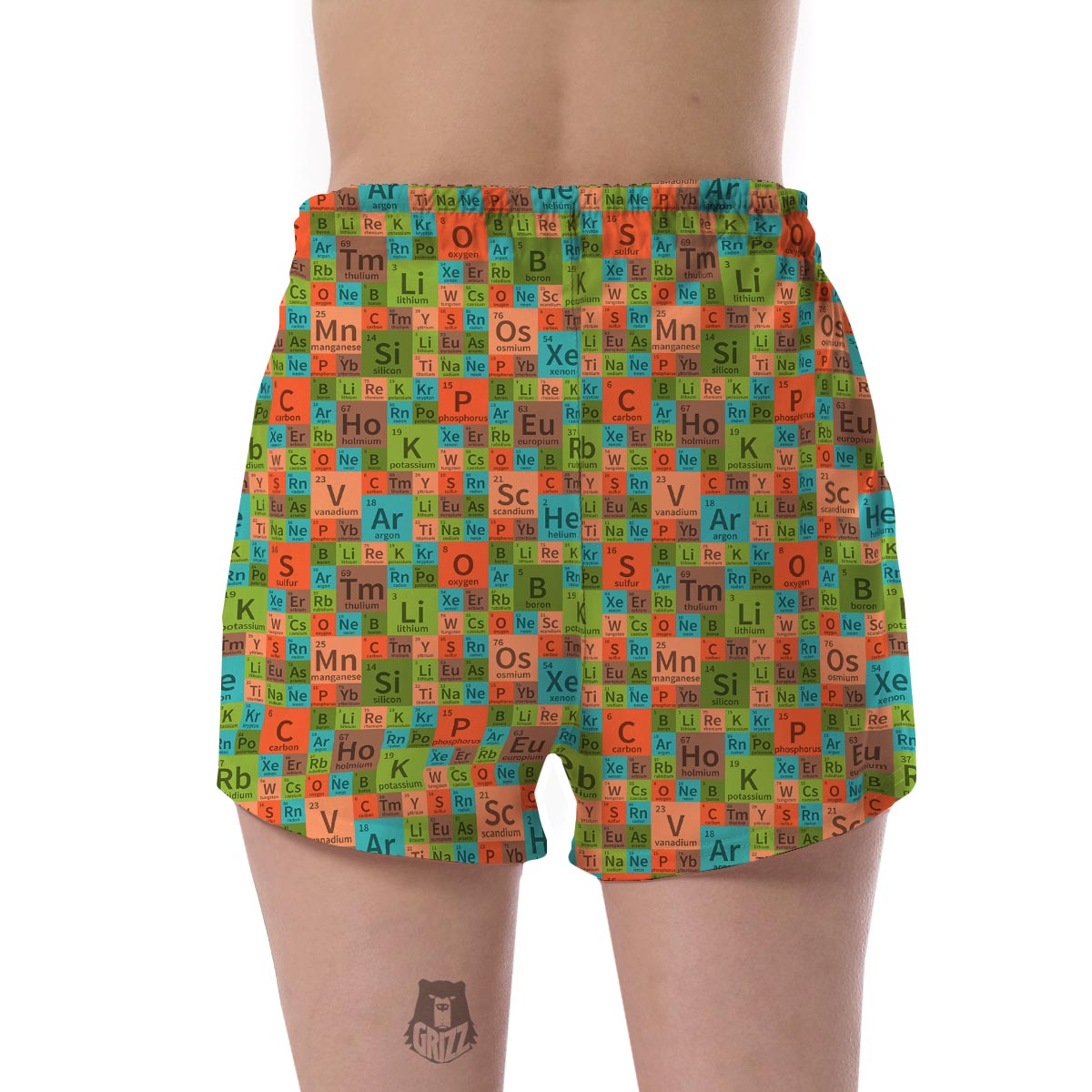 Science Periodic Table Pattern Print Women's Shorts-grizzshop