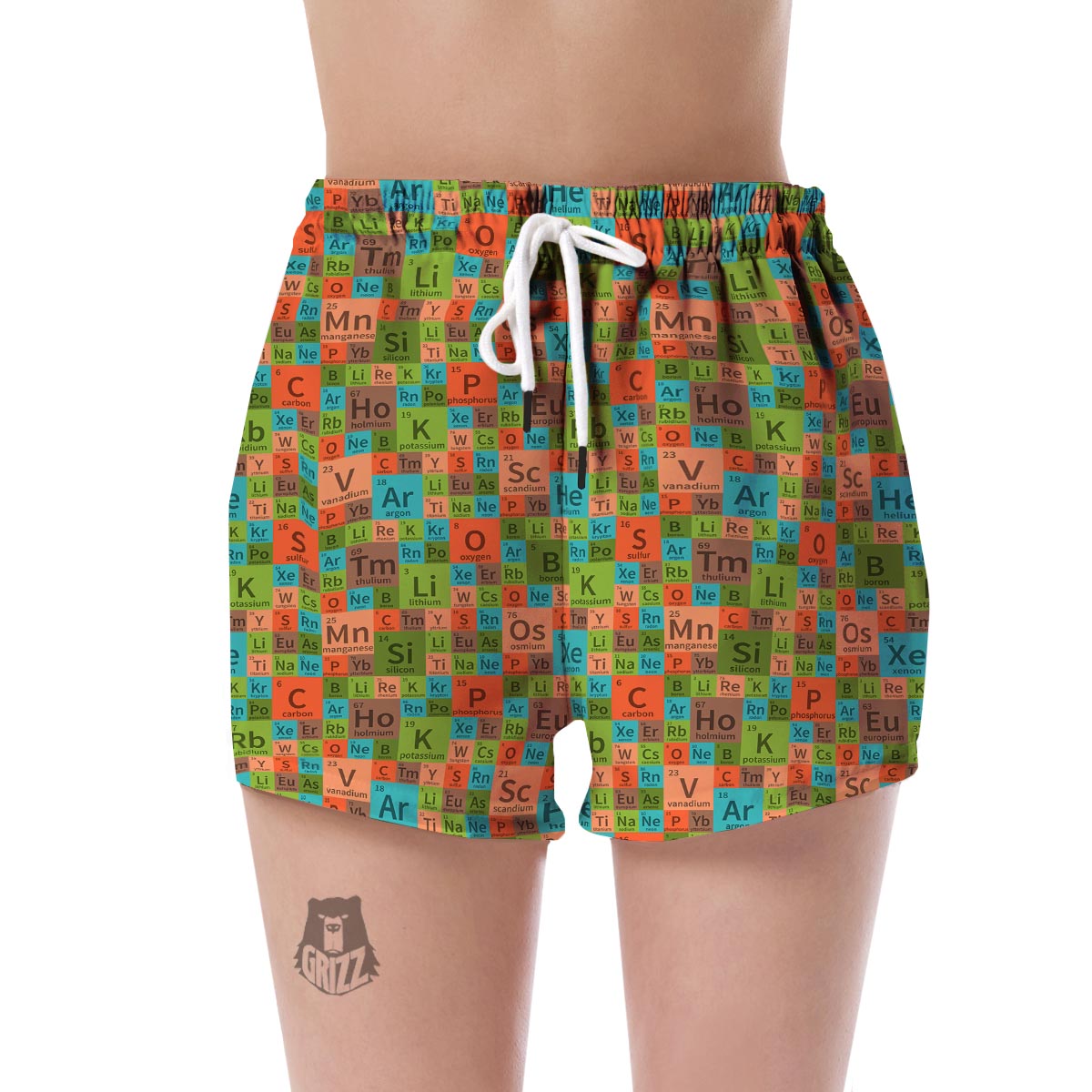 Science Periodic Table Pattern Print Women's Shorts-grizzshop