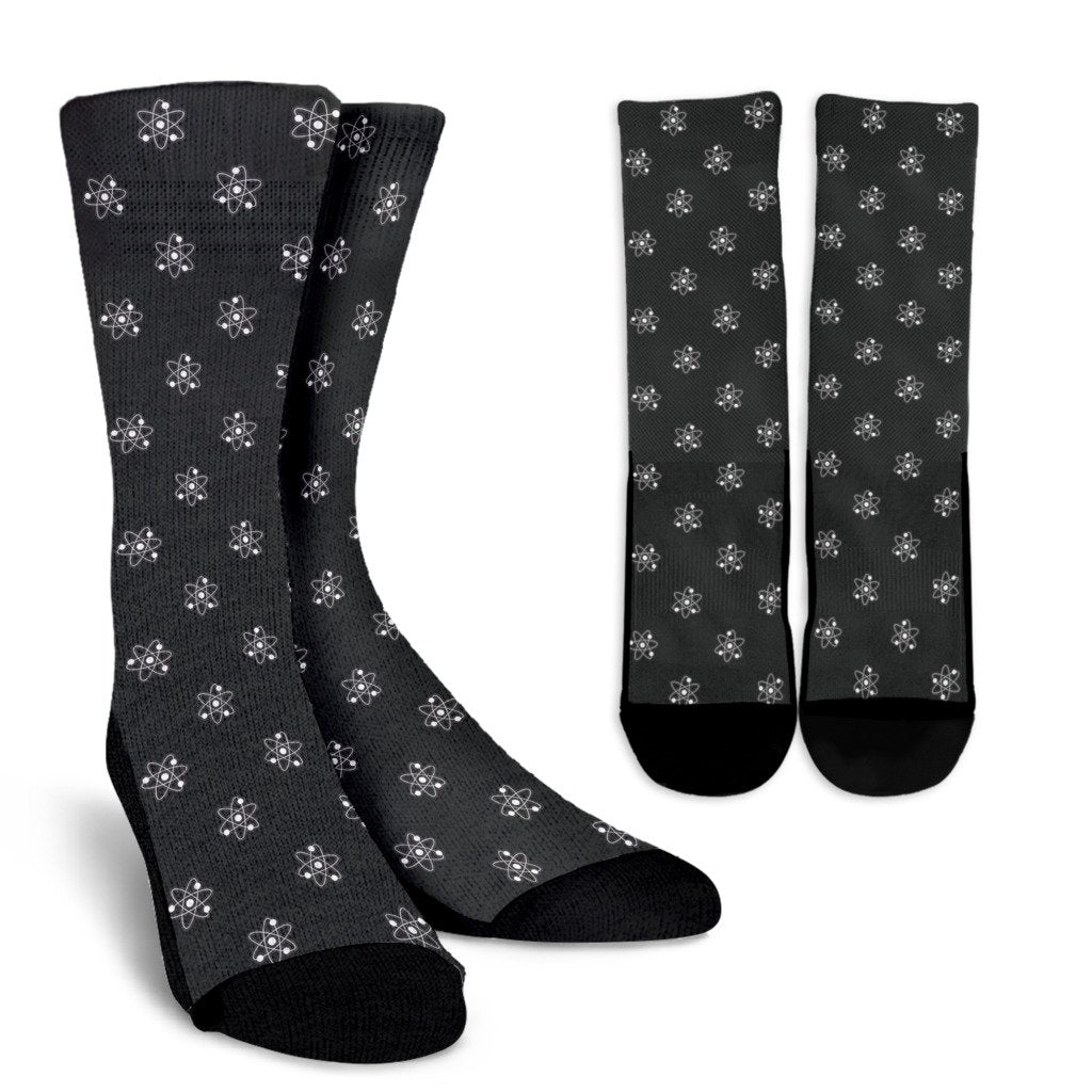 Science Atom Pattern Print Unisex Crew Socks-grizzshop