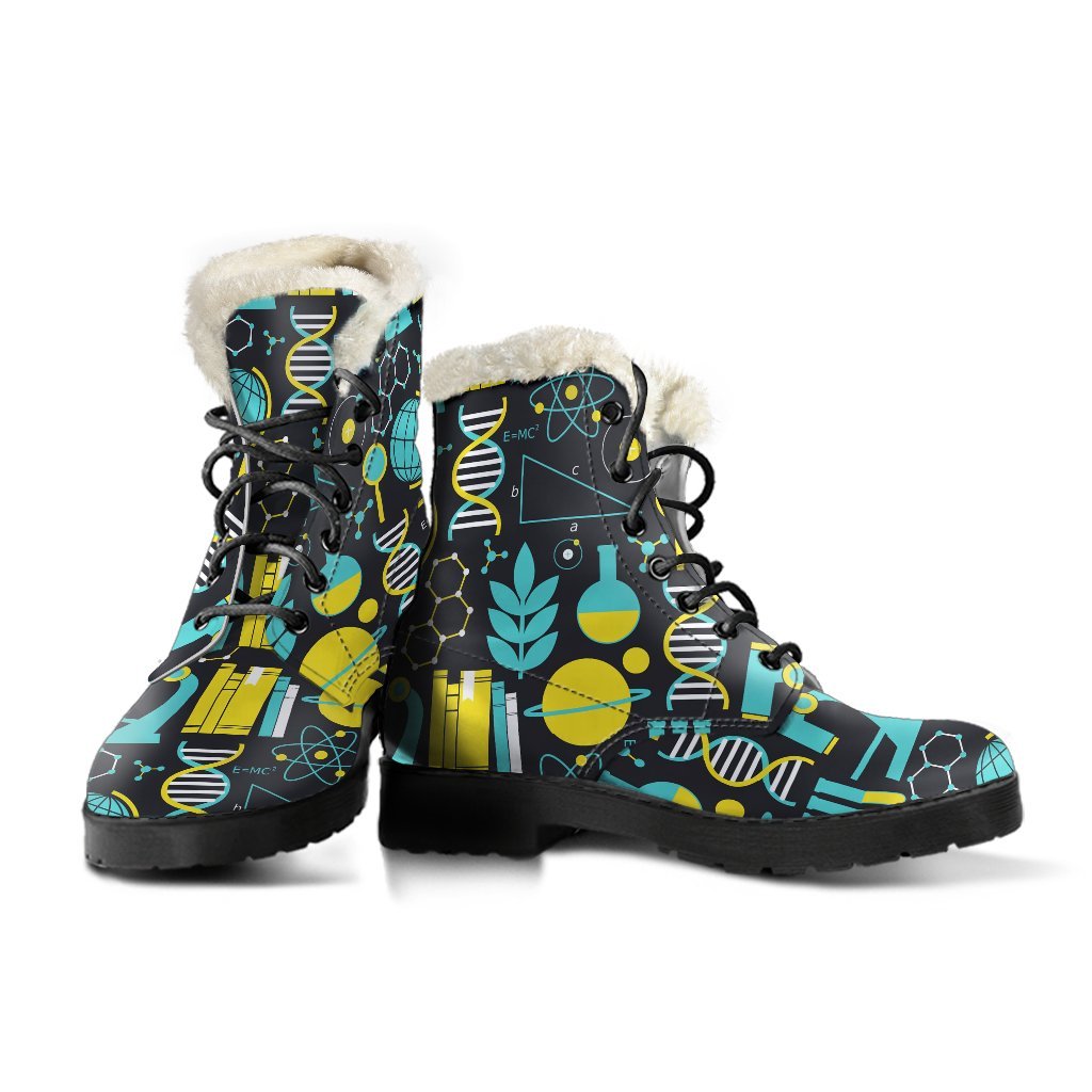 Science Chemistry Pattern Print Comfy Winter Boots-grizzshop