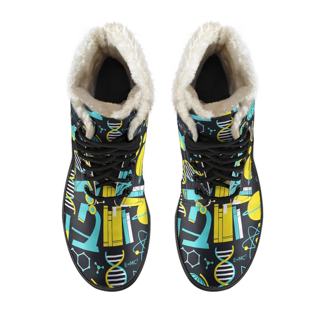 Science Chemistry Pattern Print Comfy Winter Boots-grizzshop