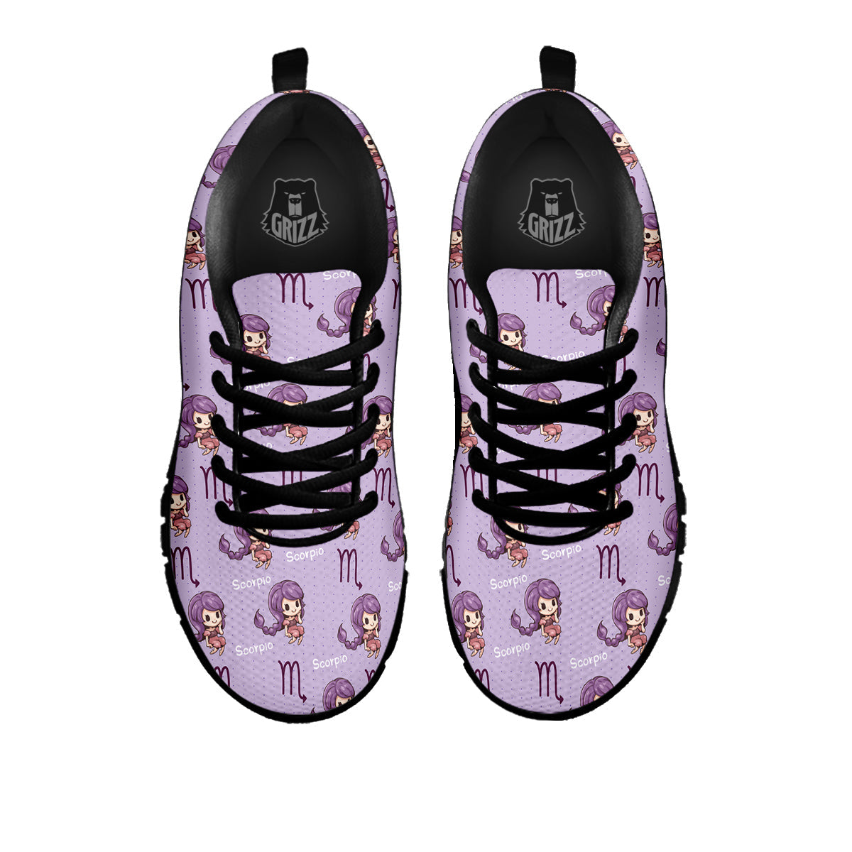 Scorpio Cute Cartoon Print Pattern Black Sneaker-grizzshop