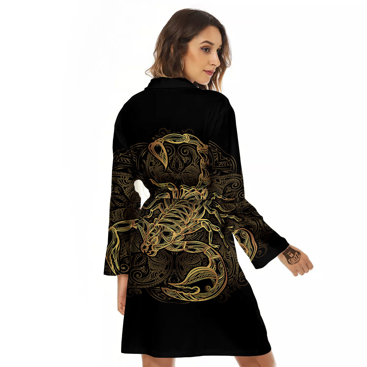 Scorpio Gold Print Women's Robe-grizzshop