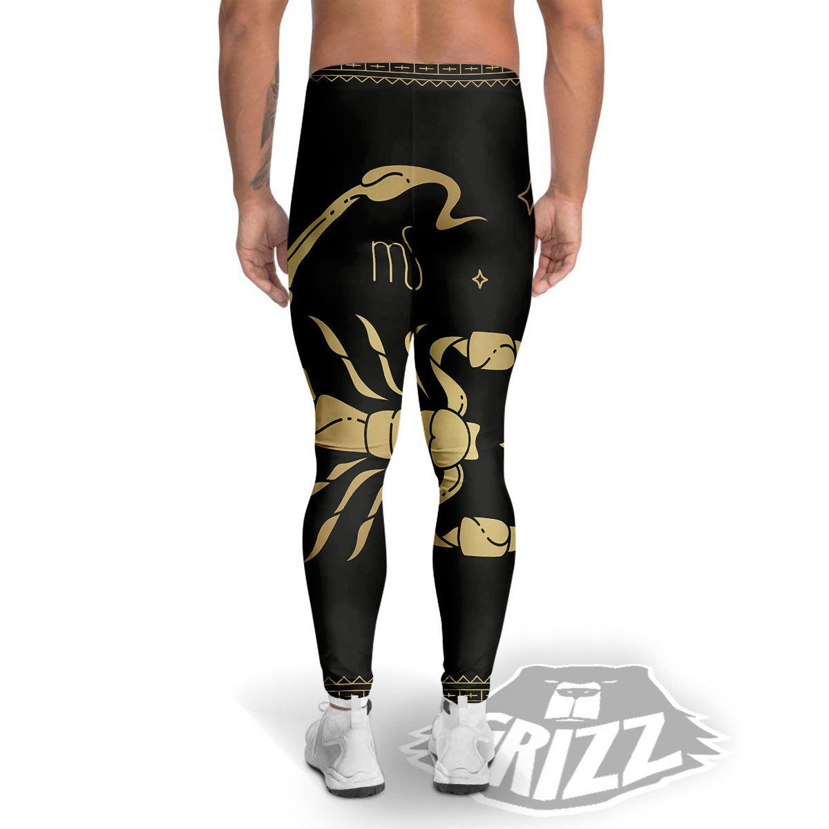 Scorpio Sign Astrological Print Men's Leggings-grizzshop