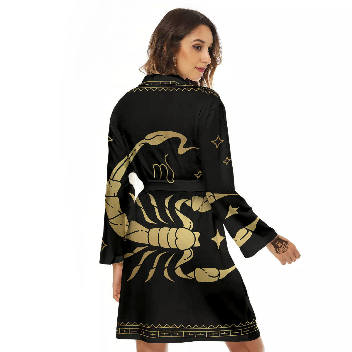 Scorpio Sign Astrological Print Women's Robe-grizzshop