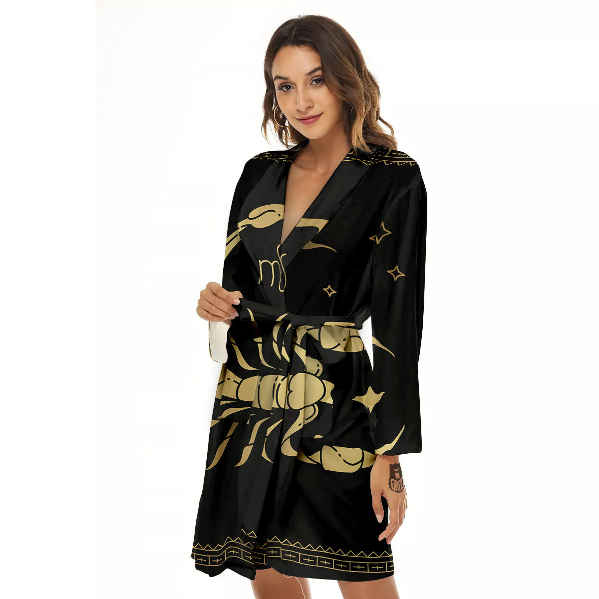 Scorpio Sign Astrological Print Women's Robe-grizzshop