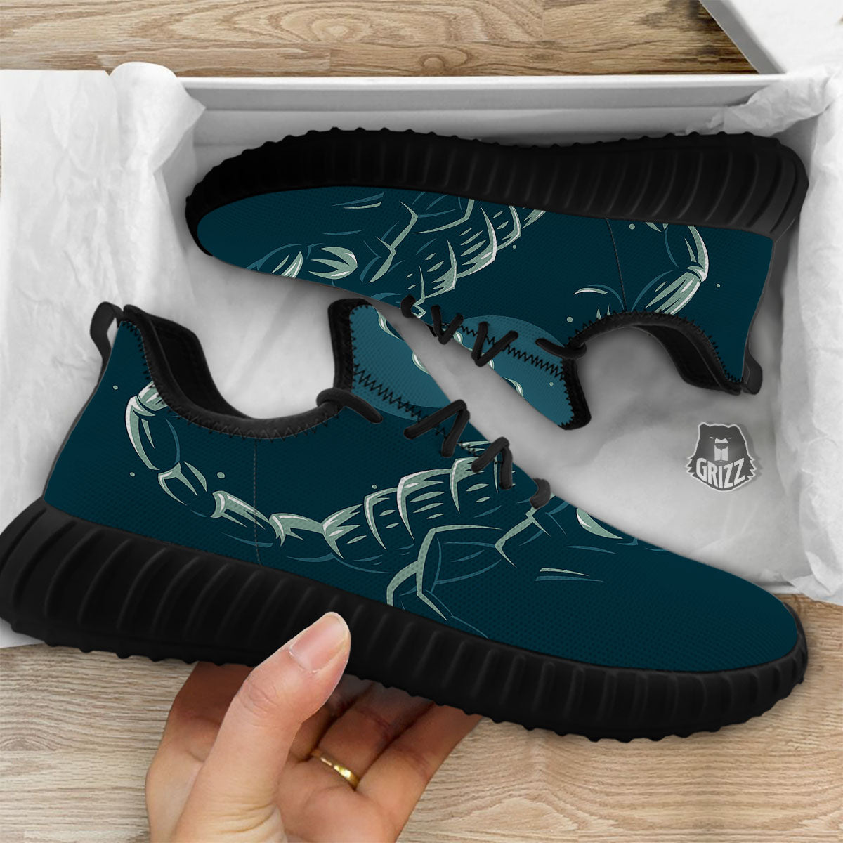 Scorpio Sign Astrology Print Black Walking Shoes-grizzshop
