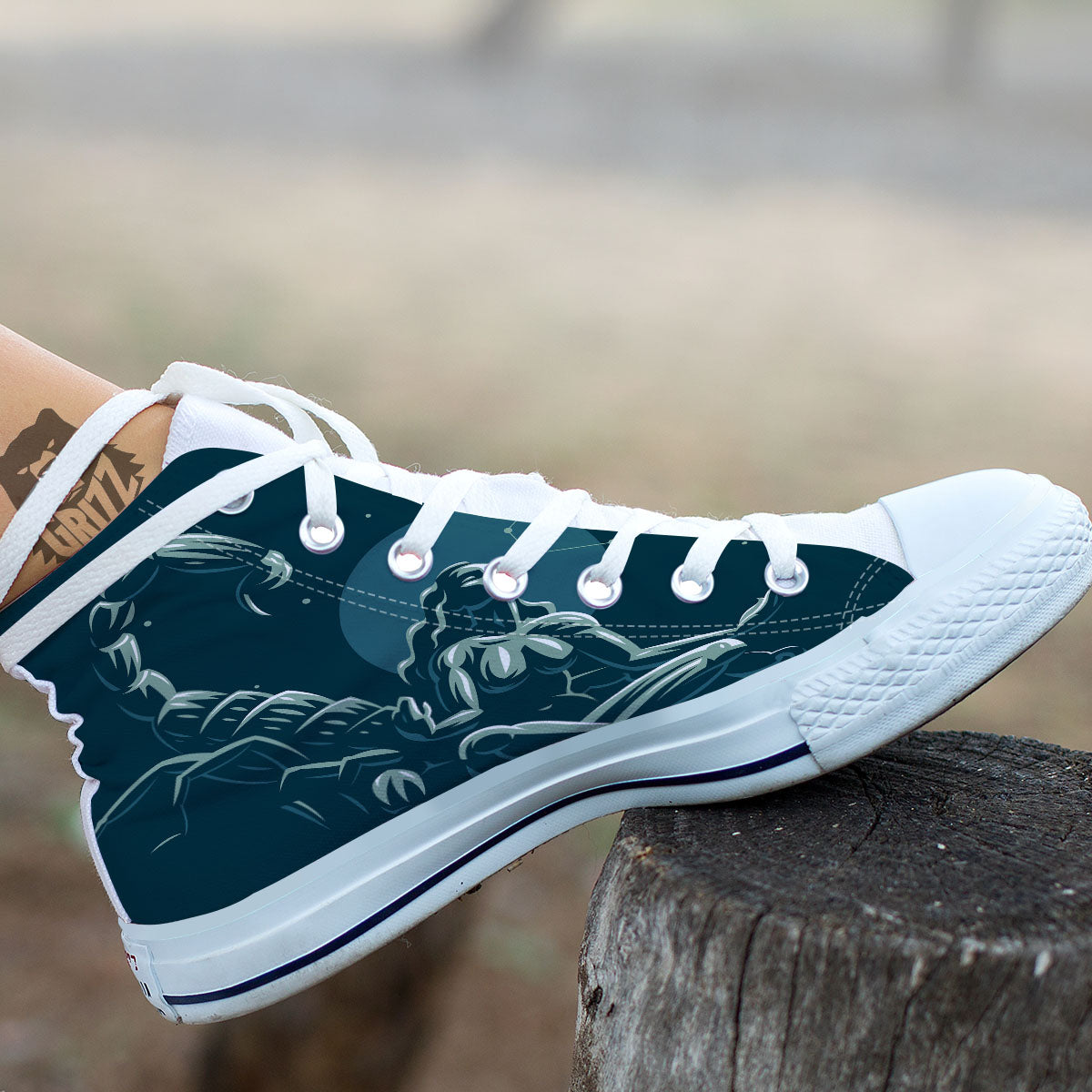 Scorpio Sign Astrology Print White High Top Shoes-grizzshop