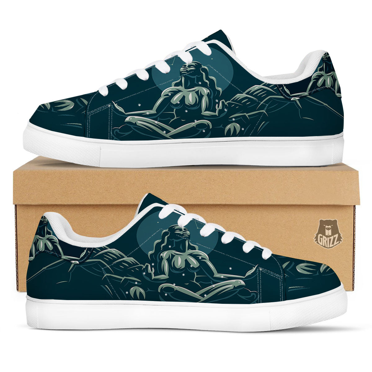 Scorpio Sign Astrology Print White Low Top Sneakers-grizzshop