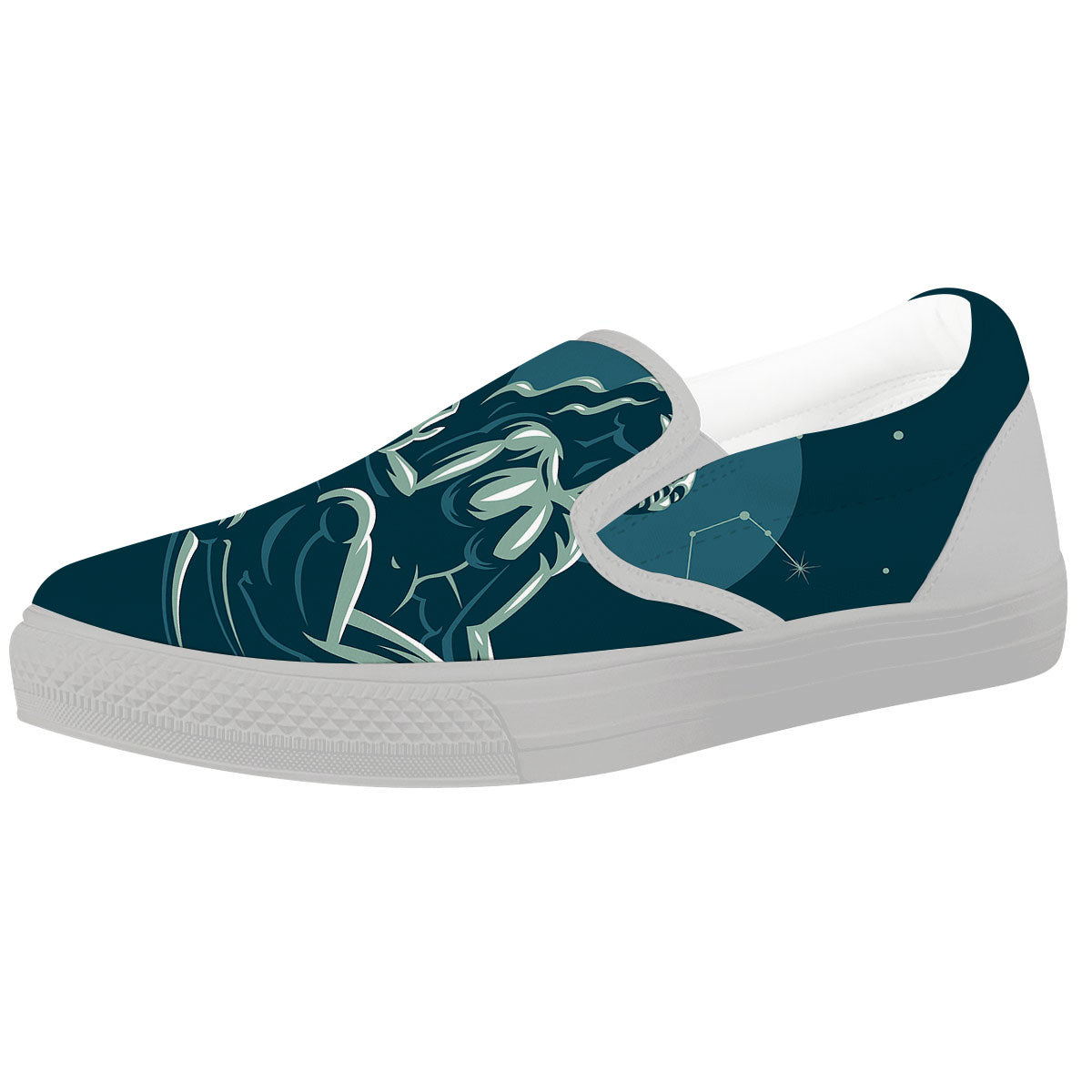 Scorpio Sign Astrology Print White Slip On Shoes-grizzshop