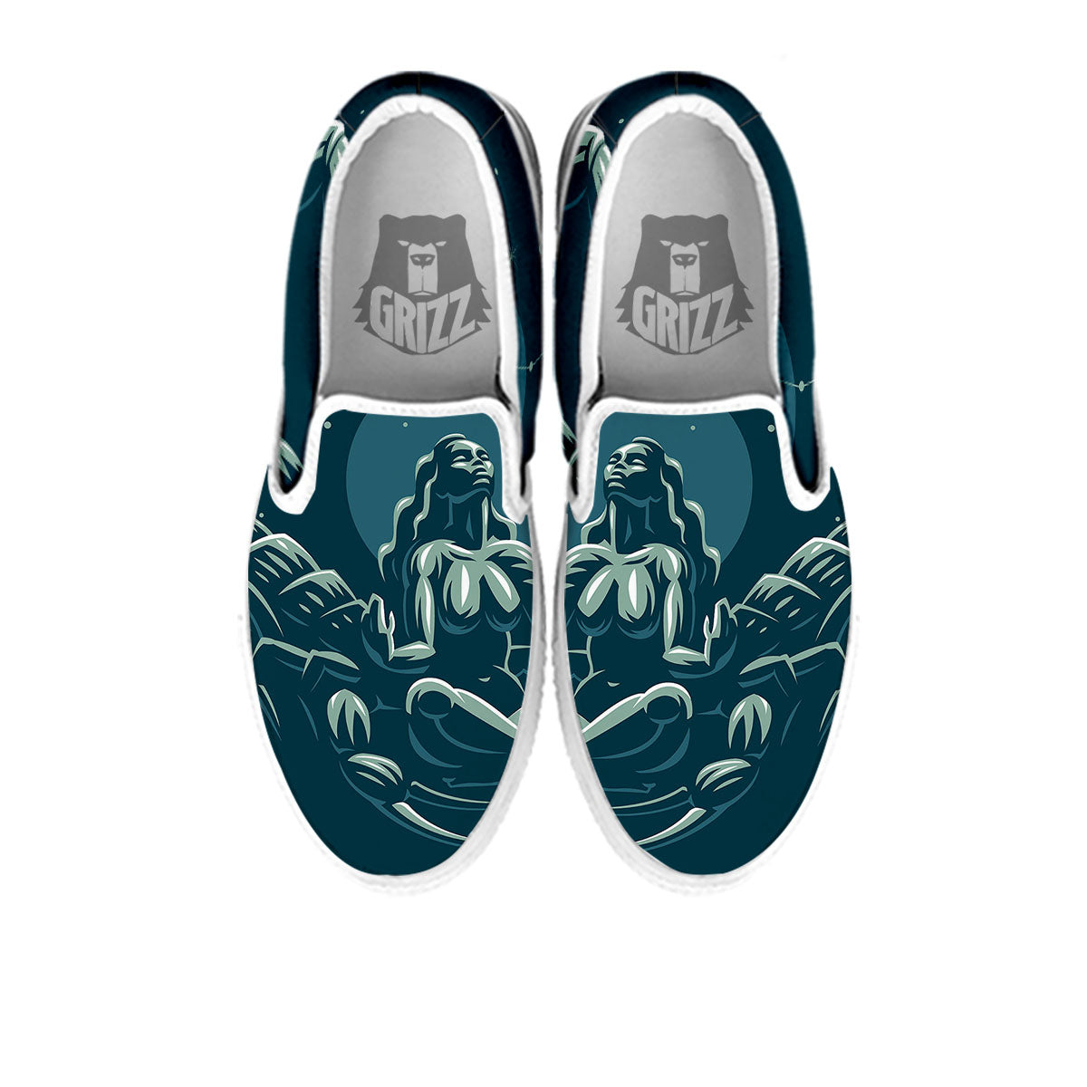 Scorpio Sign Astrology Print White Slip On Shoes-grizzshop