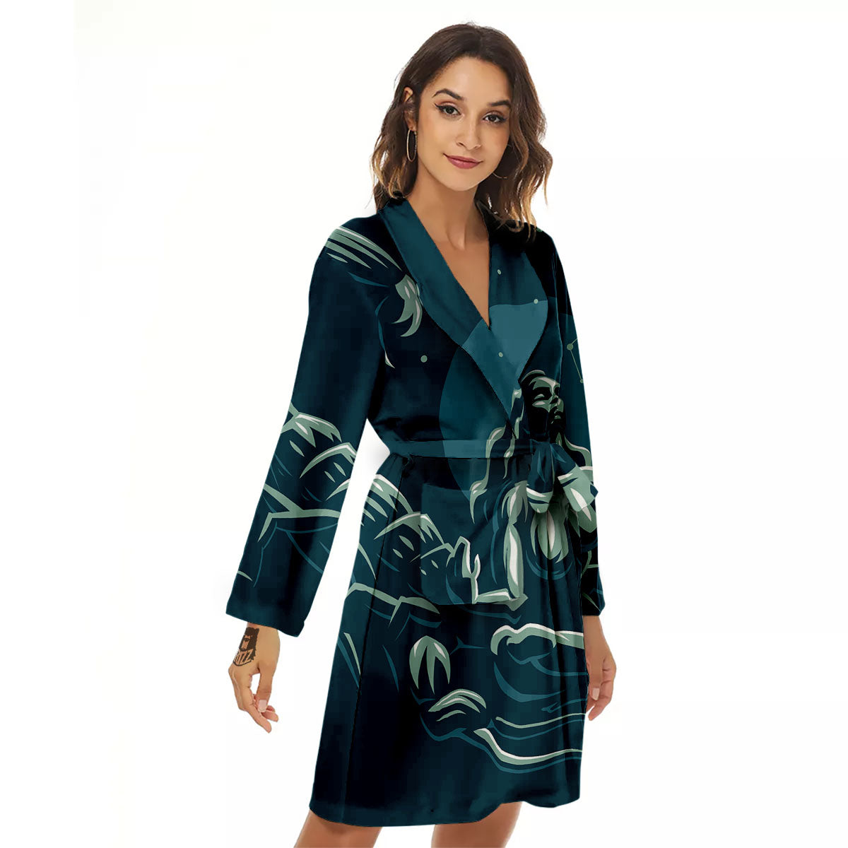 Scorpio Sign Astrology Print Women's Robe-grizzshop