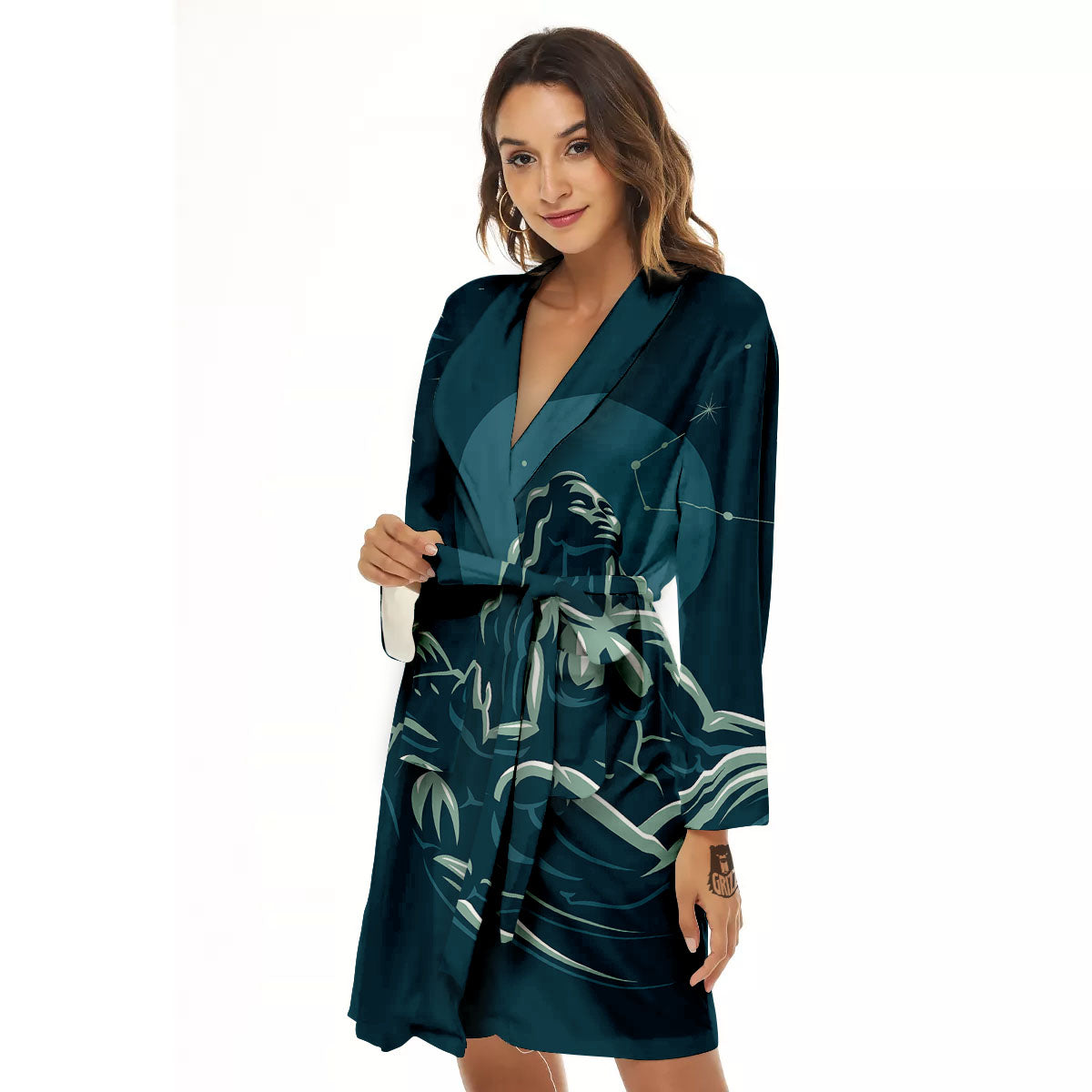 Scorpio Sign Astrology Print Women's Robe-grizzshop
