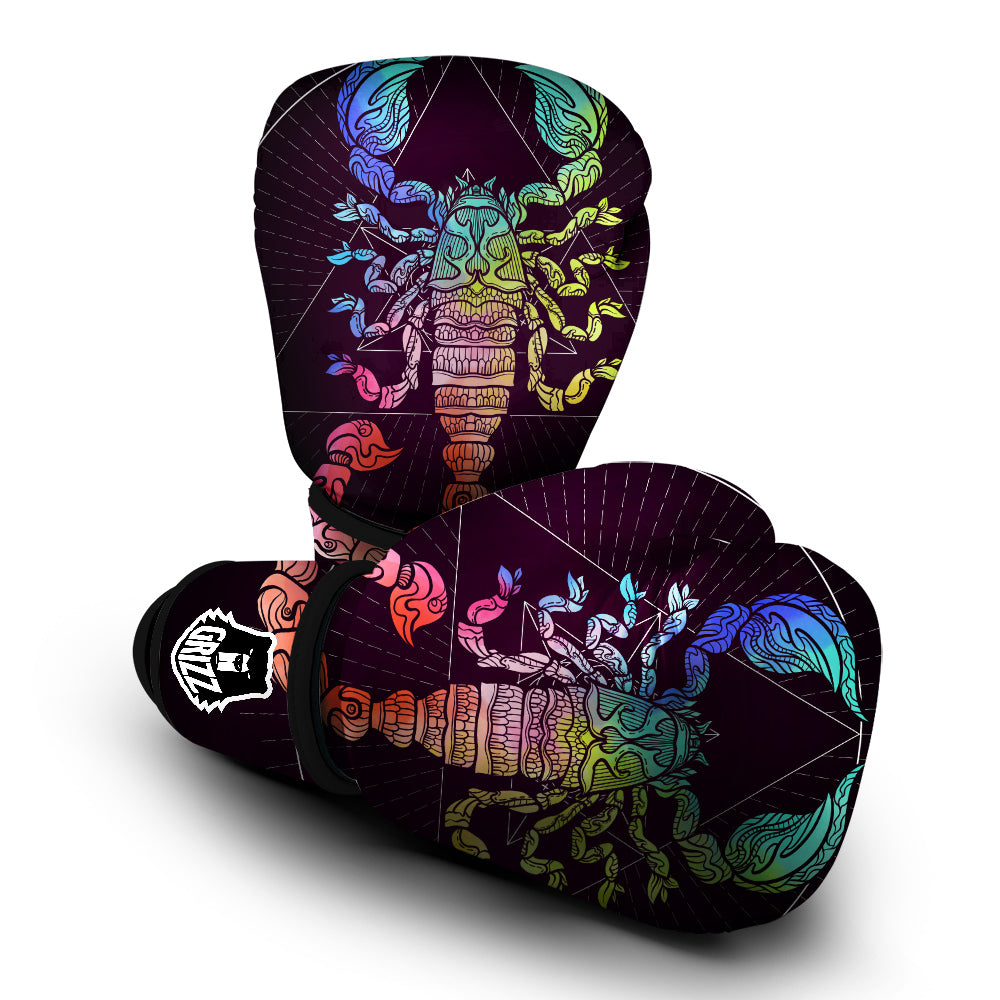 Scorpio Sign Colorful Print Boxing Gloves-grizzshop