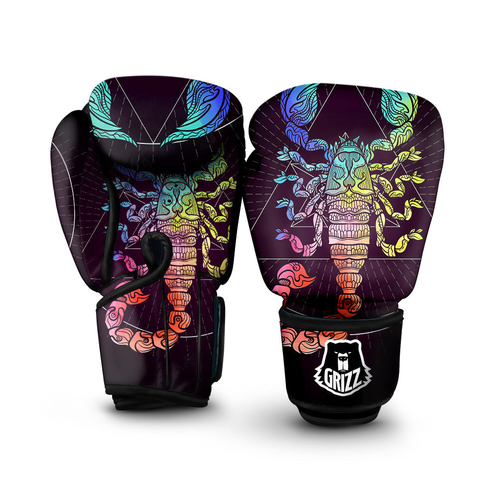 Scorpio Sign Colorful Print Boxing Gloves-grizzshop