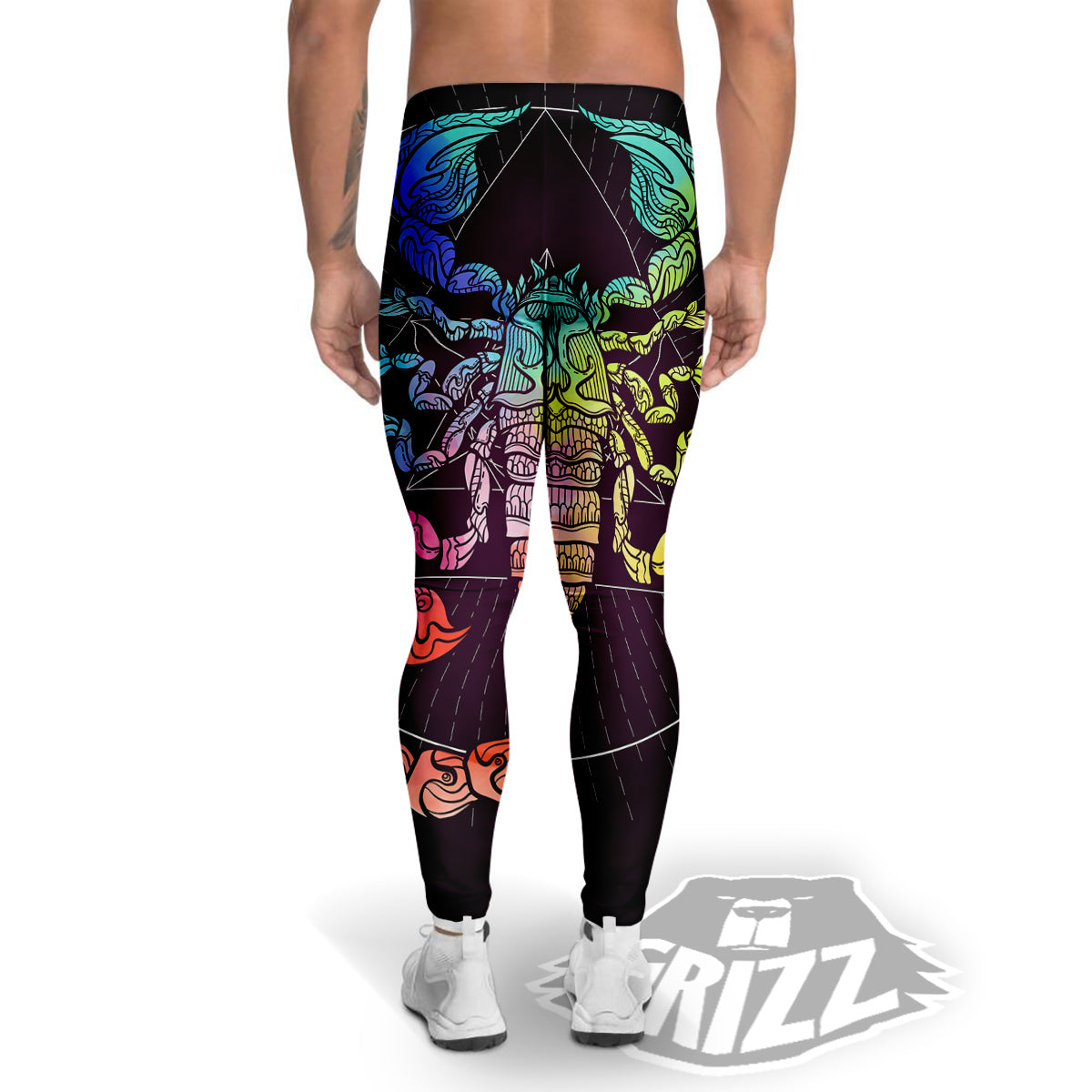 Scorpio Sign Colorful Print Men's Leggings-grizzshop
