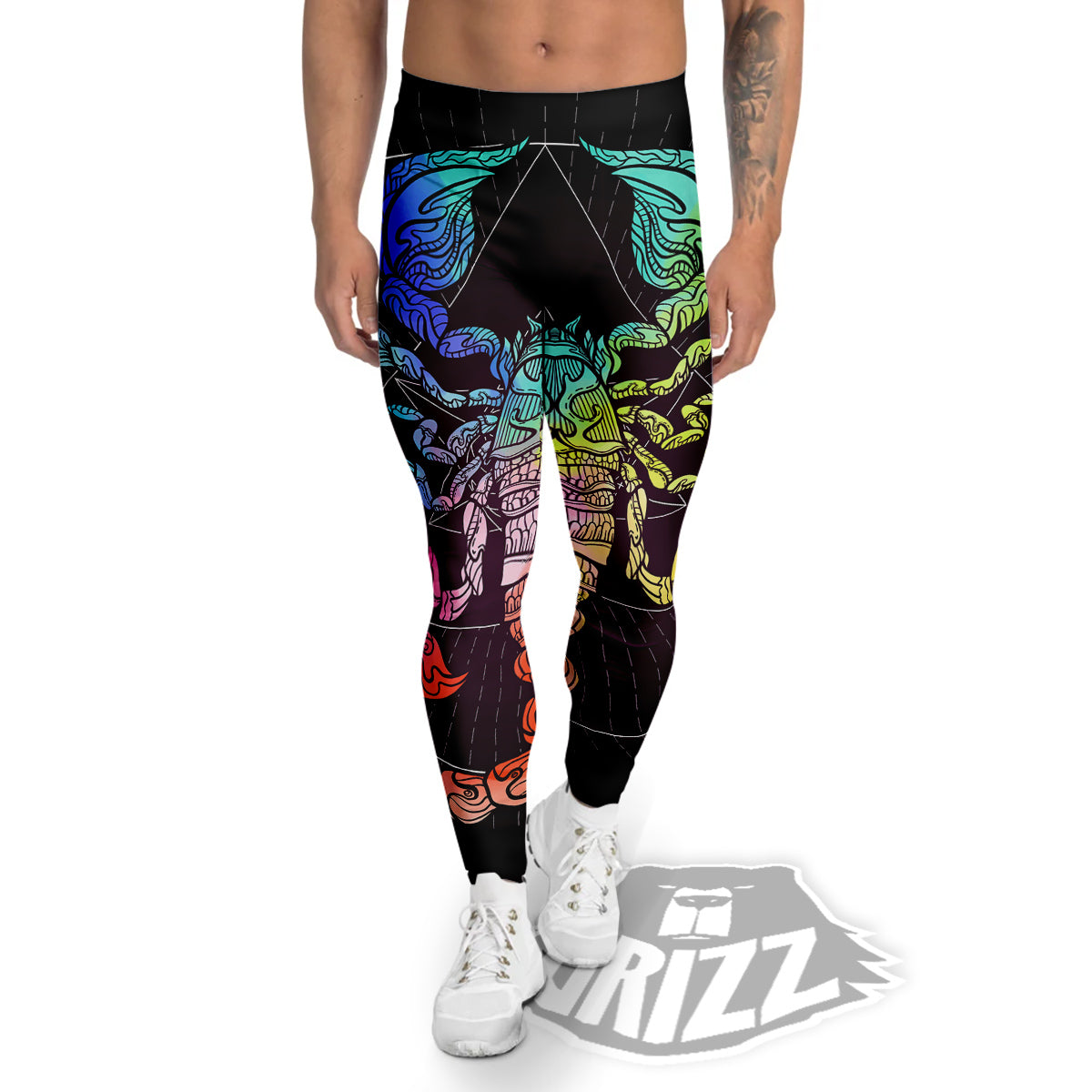 Scorpio Sign Colorful Print Men's Leggings-grizzshop