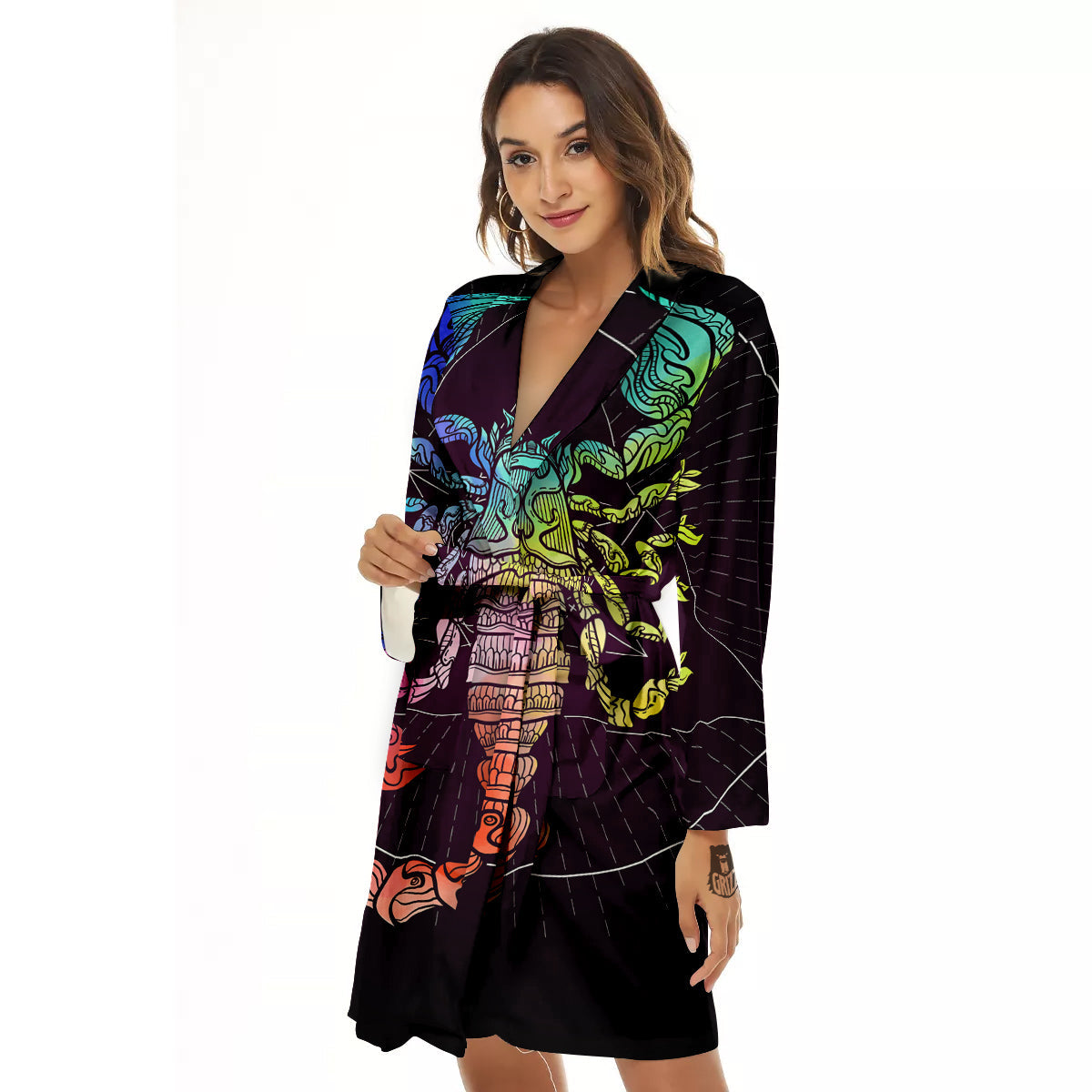 Scorpio Sign Colorful Print Women's Robe-grizzshop