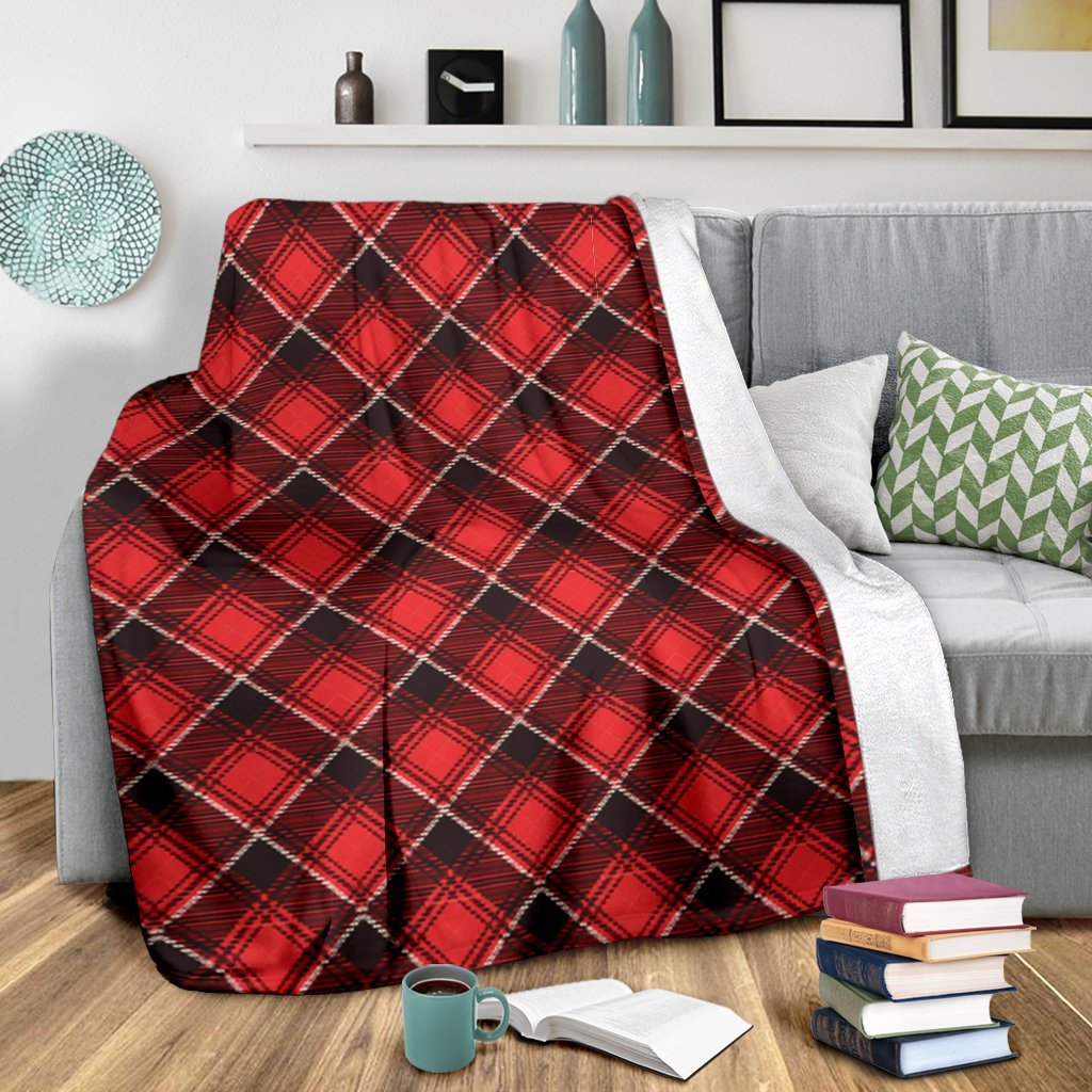 Scottish Royal Stewart Tartan Red Plaid Blanket-grizzshop