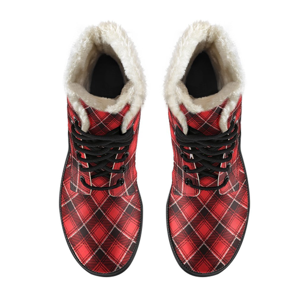 Scottish Royal Stewart Tartan Red Plaid Comfy Winter Boots-grizzshop