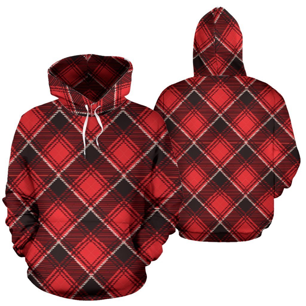 Scottish Royal Stewart Tartan Red Plaid Women Men Pullover Hoodie-grizzshop