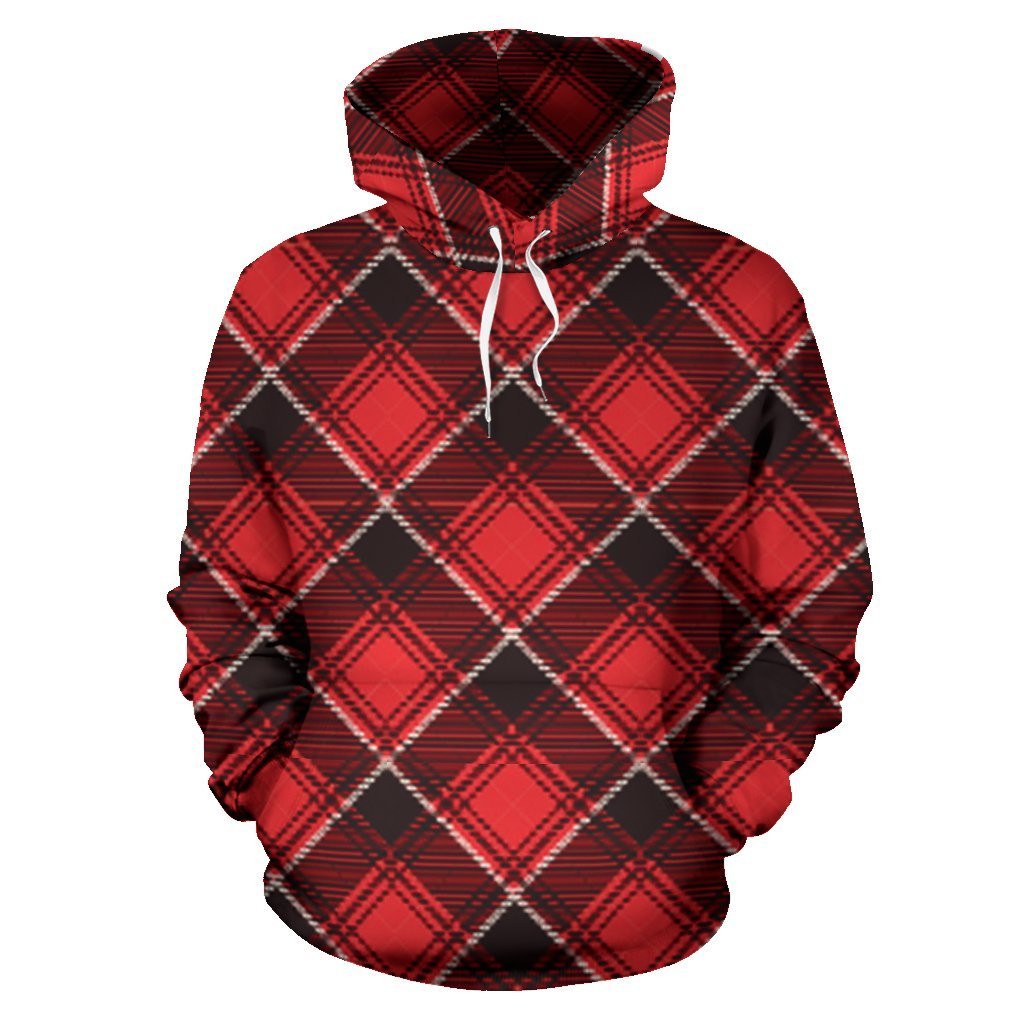 Scottish Royal Stewart Tartan Red Plaid Women Men Pullover Hoodie-grizzshop