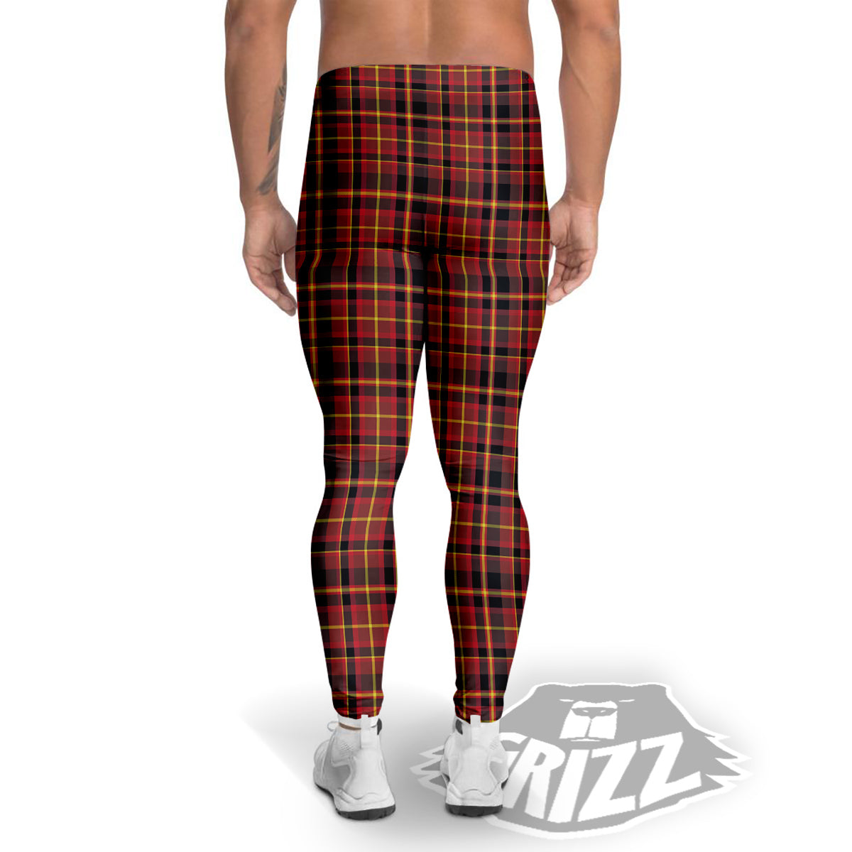 Scottish Tartan Clan Wallace Print Men's Leggings-grizzshop