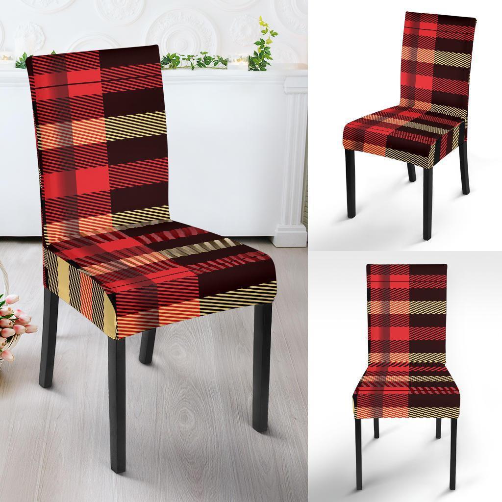 Scottish Tartan Red Yellow Plaid Chair Cover-grizzshop