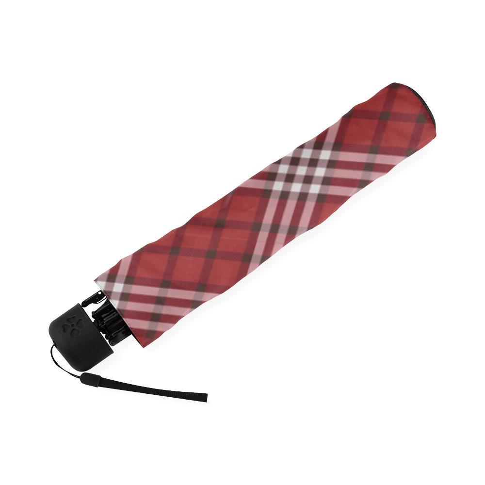 Scottish Tartan Royal Stewart Red Plaids Print Foldable Umbrella-grizzshop