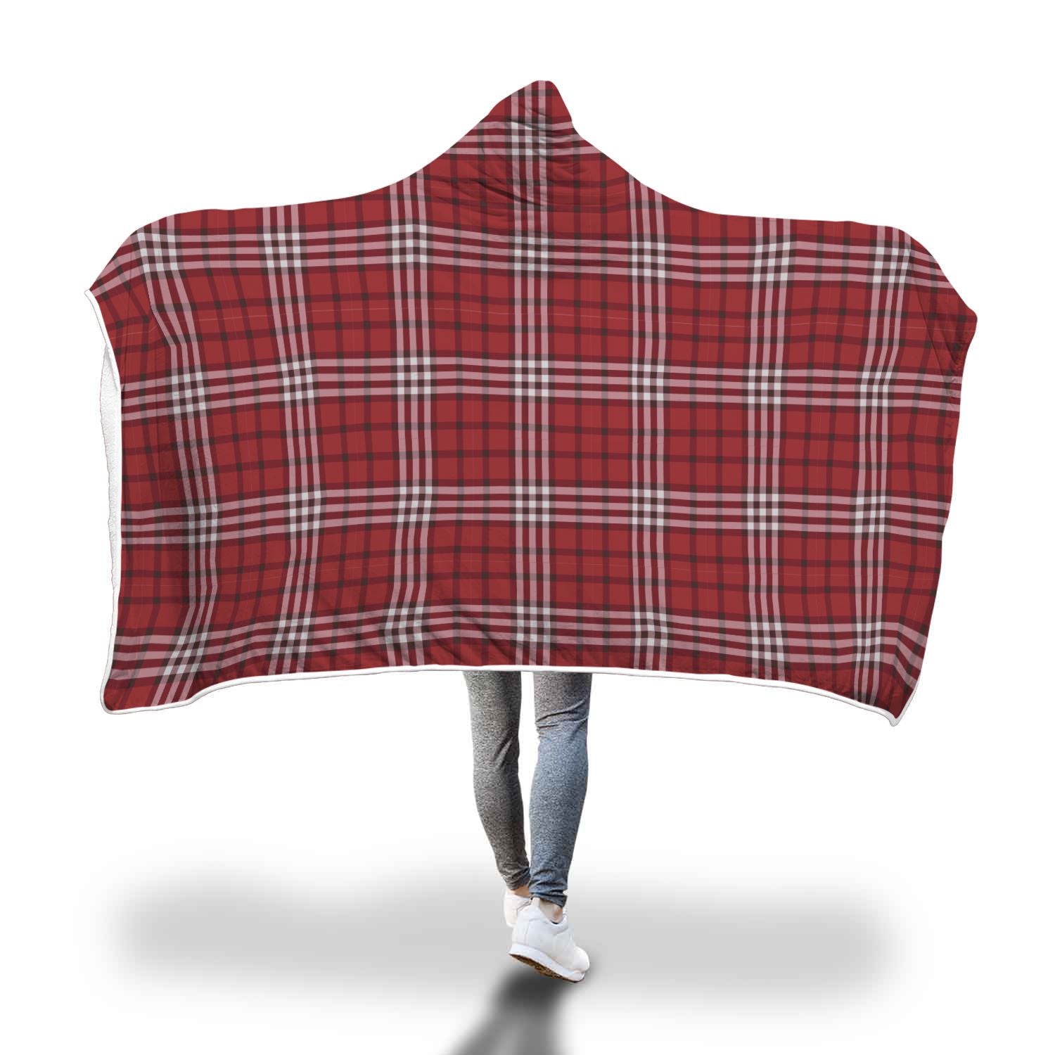 Scottish Tartan Royal Stewart Red Plaids Hooded Blanket-grizzshop