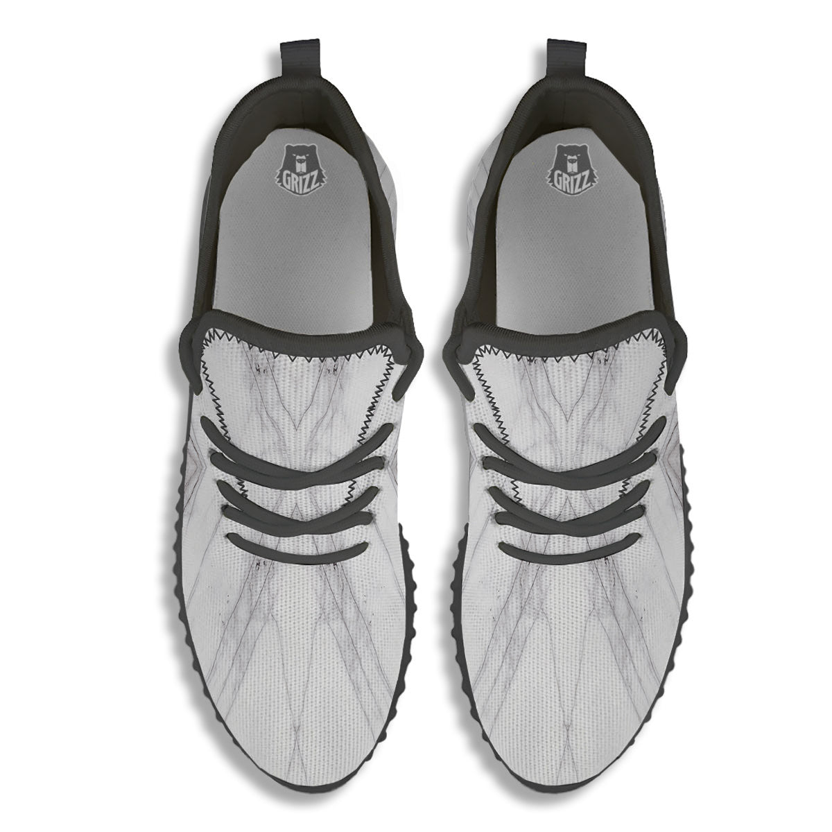 Scratch Marble White Gray Print Pattern Black Walking Shoes-grizzshop