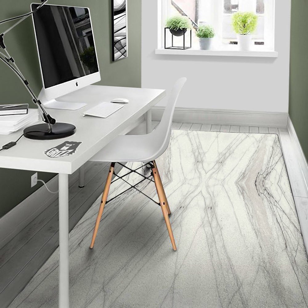 Scratch Marble White Gray Print Pattern Floor Mat-grizzshop