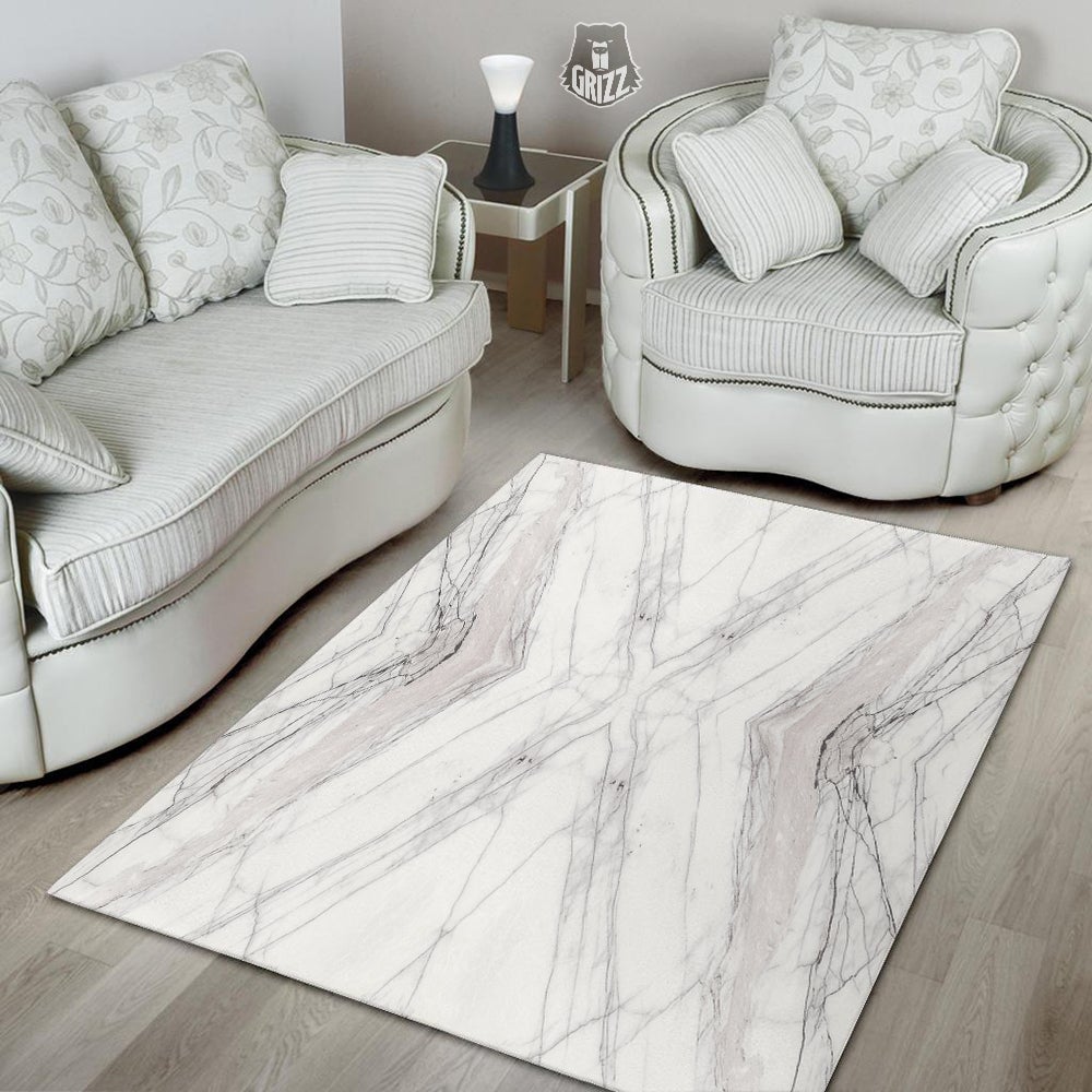 Scratch Marble White Gray Print Pattern Floor Mat-grizzshop
