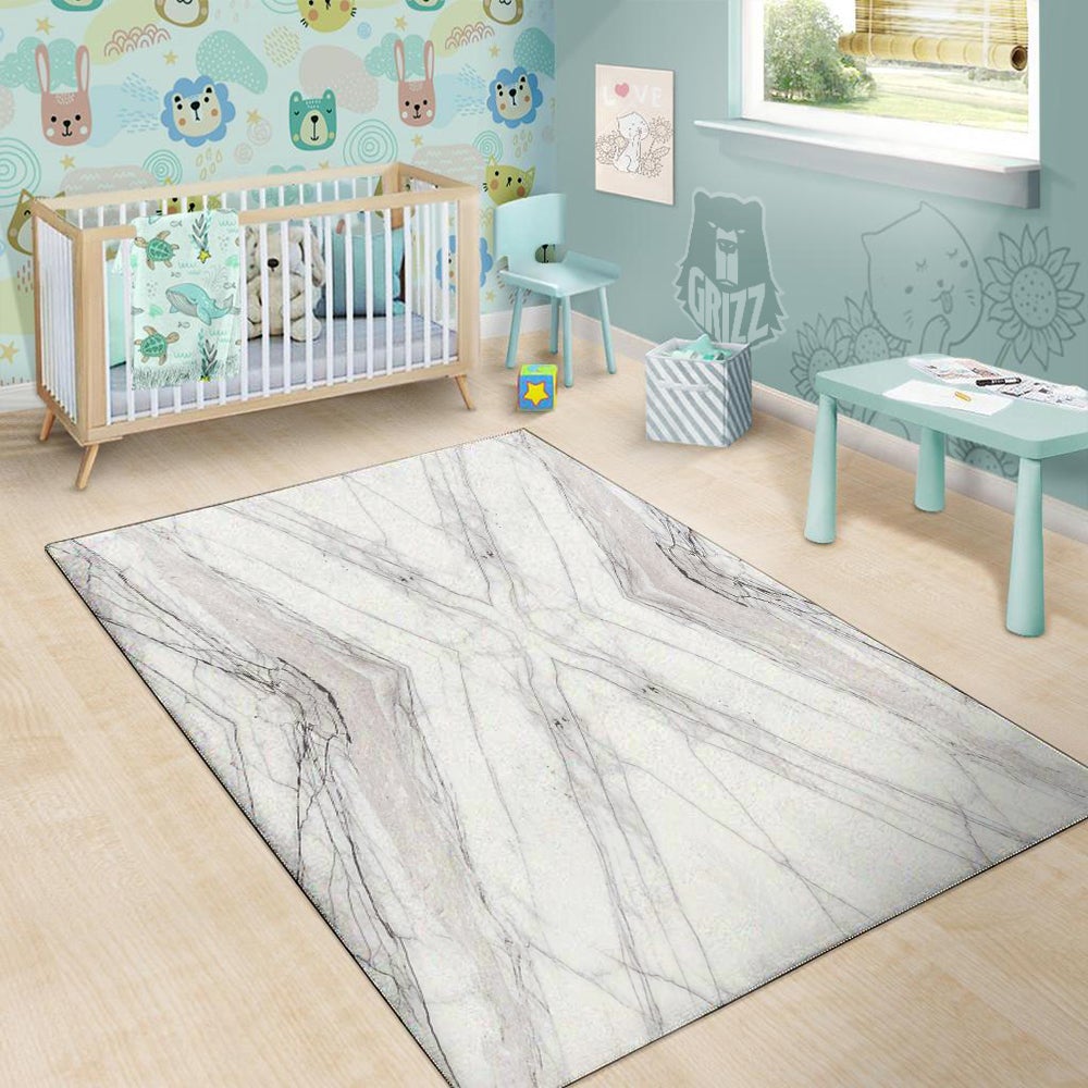 Scratch Marble White Gray Print Pattern Floor Mat-grizzshop