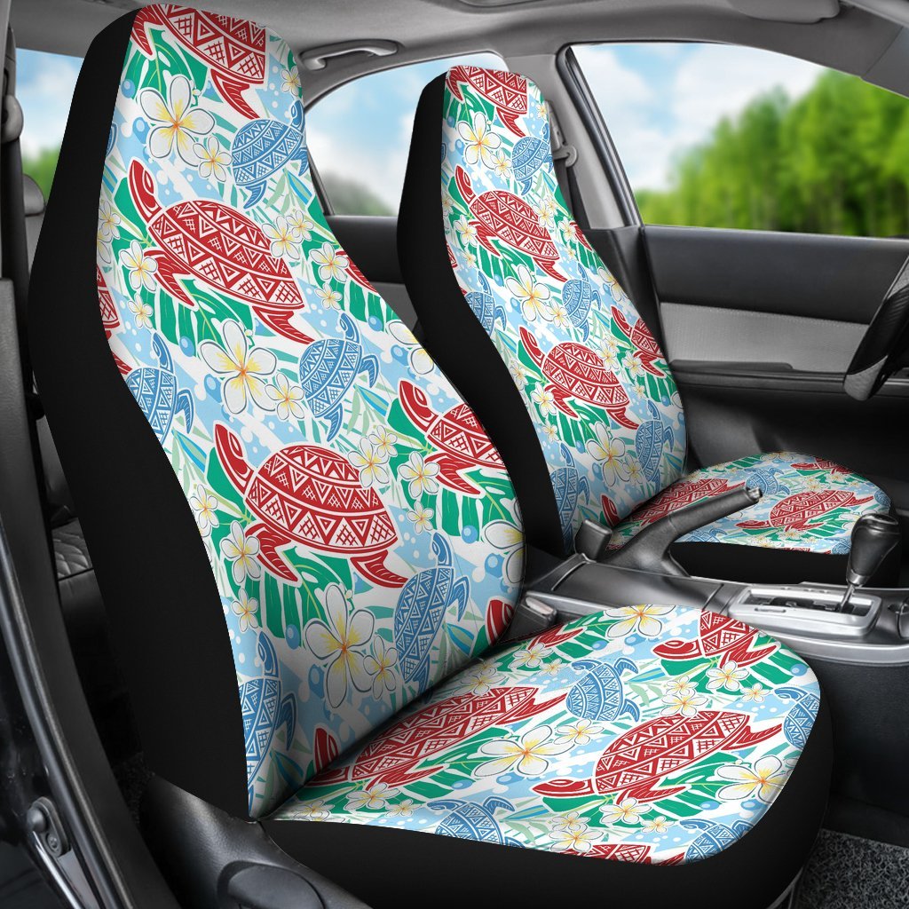 Sea Turtle Floral Hawaiian Pattern Print Universal Fit Car Seat Cover-grizzshop