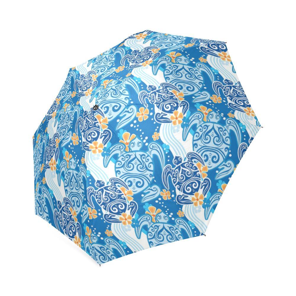 Sea Turtle Hawaiian Blue Pattern Print Hooded Blanket