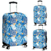Sea Turtle Hawaiian Blue Pattern Print Luggage Cover Protector-grizzshop