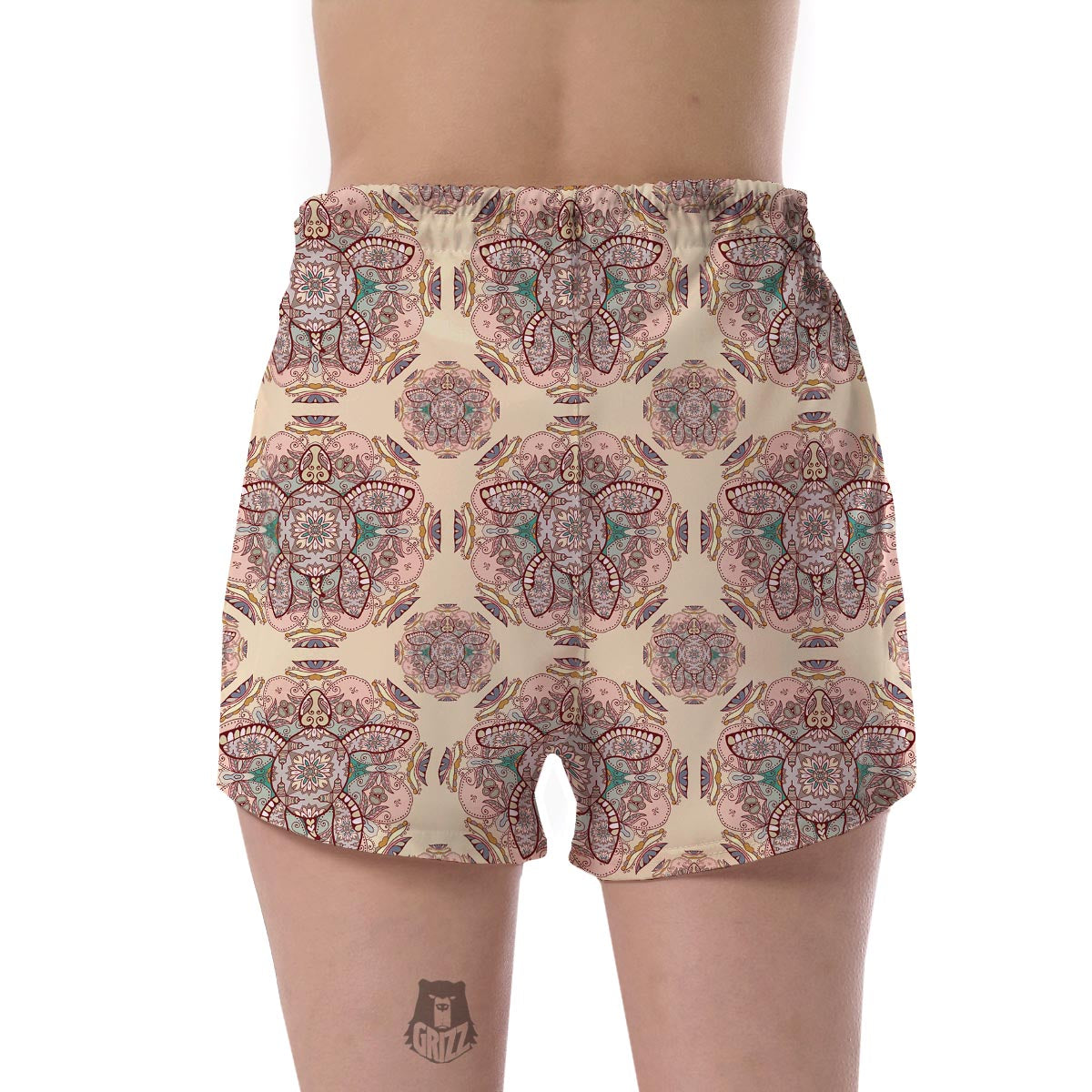 Sea Turtle Hawaiian Pattern Print Women's Shorts-grizzshop