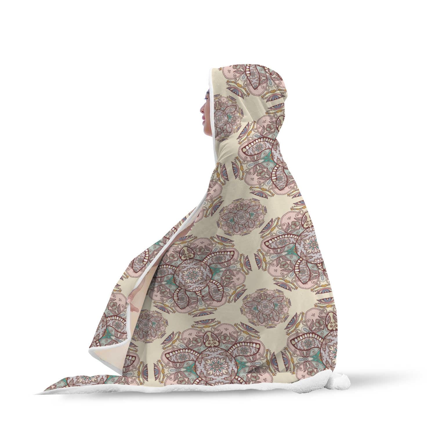 Sea Turtle Hawaiian Pattern Print Hooded Blanket-grizzshop