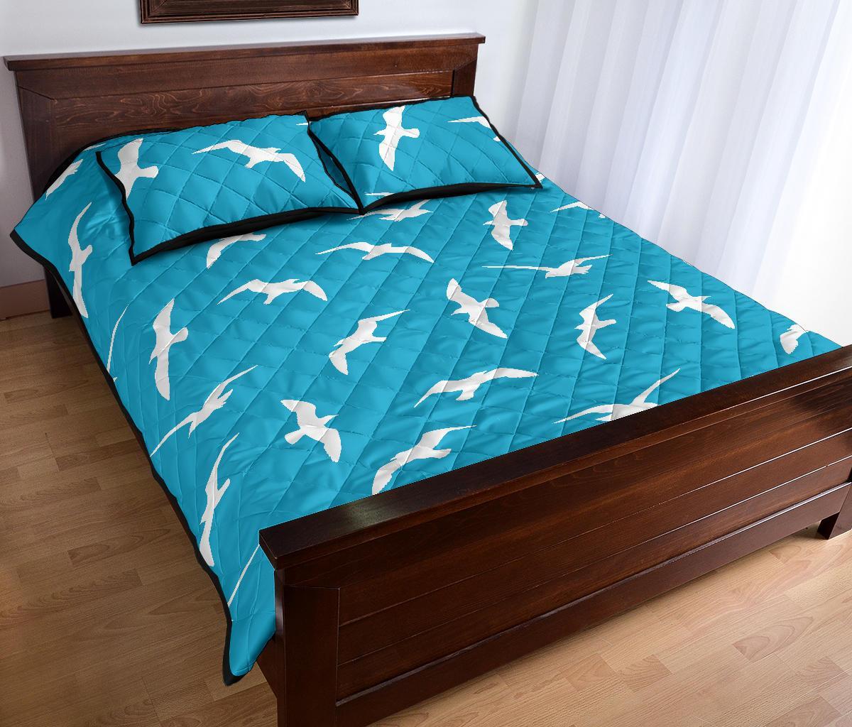 Seagull Pattern Print Bed Set Quilt-grizzshop