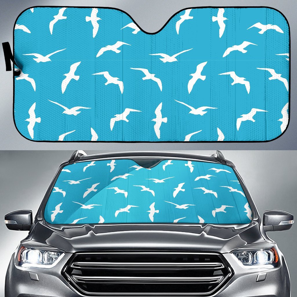Seagull Pattern Print Car Sun Shade-grizzshop